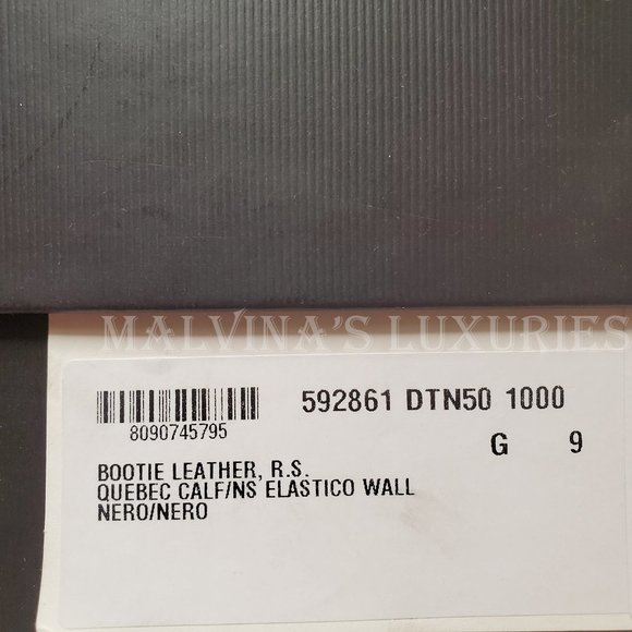 GUCCI MENS BOOTS LEON ANKLE CHELSEA LOGO BACK BLACK LEATHER sz 9G 9.5 US - Picture 14 of 14